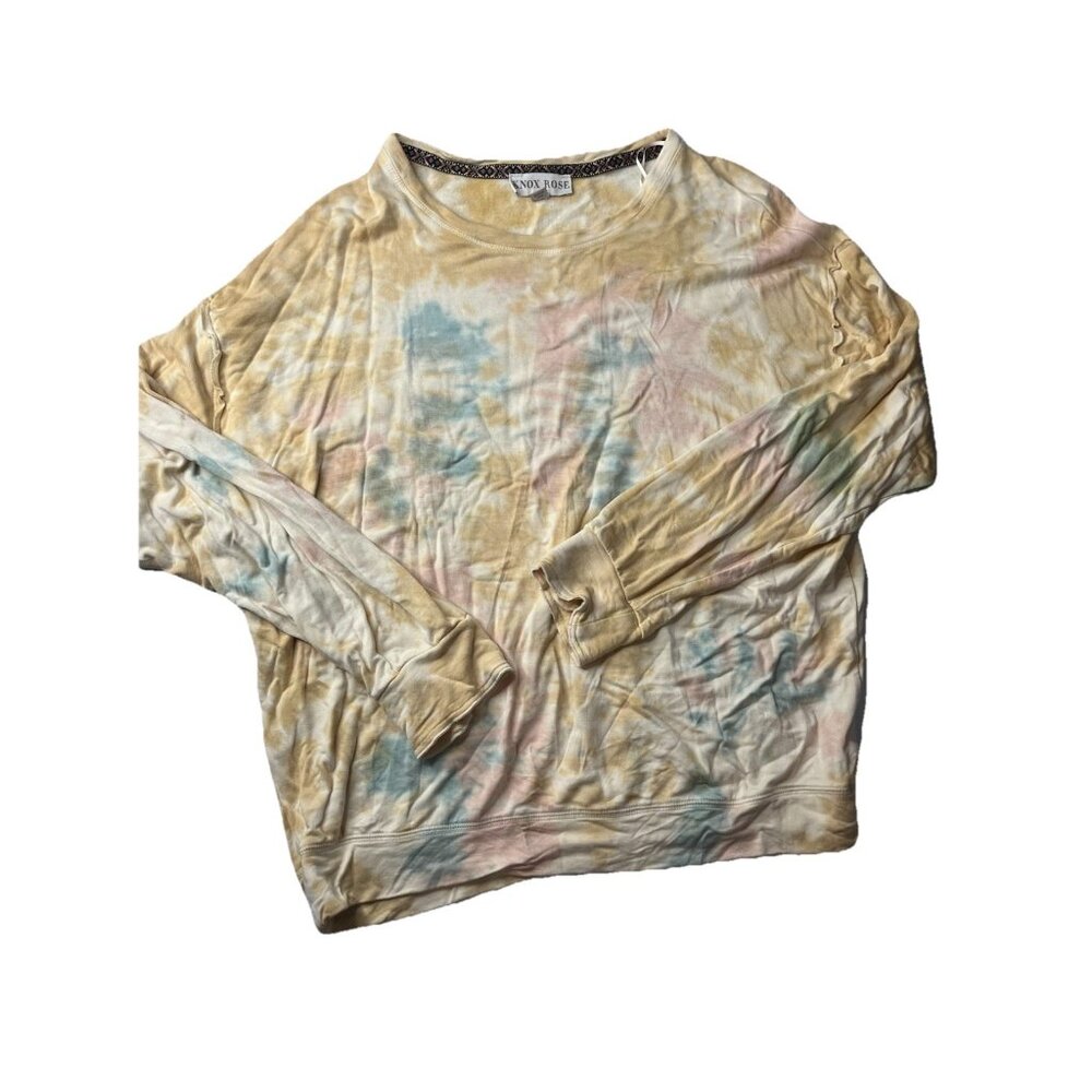 Knox Rose Long‎ Sleeve Tie Dye Top-Oversized-Size Large BOHO Hippie